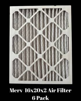 Prime8 840100900066 6 Pack Pleated 2 Inch Air Filters For Ac Furnace 16x20x2 Merv 8