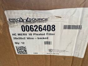 00626408 Pro-source 12 Pack 20 X 2 Inch Merv 10 55% Efficiency Pleated Filter New