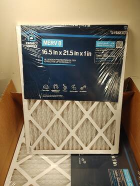 5748870 Project Source Merv 8 Air Filter 16.5in X 21.5in 1in New Pack Of 12. #5748870