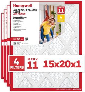 Protect Plus Air Hwar15201m11.4 Honeywell 15x20x1 Merv 11 Allergen Reducer 11000 Electrostatic Pleated Hvac Ac F