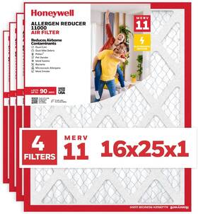 Hwar16251m11.4 Protect Plus Air Honeywell 16x25x1 Merv 11 Allergen Reducer 11000 Electrostatic Pleated Hvac Ac F