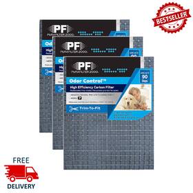 Pfodor2025 Purafilter 3pack 20x25x1 Odor Control Air Filter Cut-to-fit Carbon Hvac Furnace