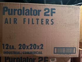 Purolator 049403020048 New Box Of 12 2f Air Filters 20x20x2 Commercial