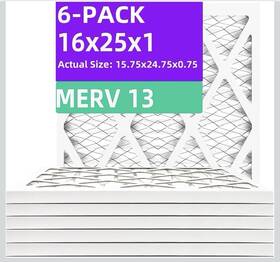 1900 Qingzhug 619988838019 16x25x1 Merv 13 6-pack Pleated Air Filters Mpr And Fpr 10