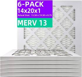 Qingzhug 619988838118 14x20x1 Merv 13 Pleated Air Filter Ac Furnace 6 Pack