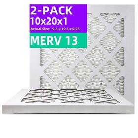 X19.50 Qingzhug 619988839313 10x20x1 Merv 13 2-pack Pleated Air Filter Actual Size 9.50 Inch X0
