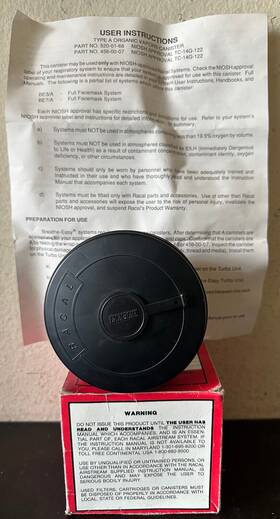456-00-07 Racal Powerflow A Canister Respirator Mask Cartridges Breathe Easy