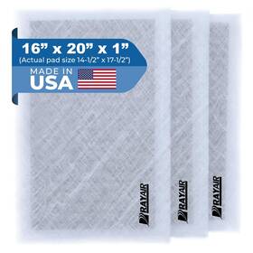 Rayair Supply 710377995419 16x20 Filter Pads With Dynamic Air Cleaner Refill 3 Pack White