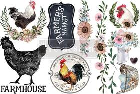 Redesign With Prima 655350653415 Morning Farmhouse Rub-ons - 6 Inch X12 3 Sheets