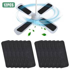 Redtagtown 655887832758 12pcs Ceiling Fan Filters Activated Carbon Fiber Dust Odor Hair Catch Pads Homes