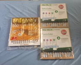 Fkfb14x1412 Rheem Lot Of 3 Hvac Air Filters 14x14x1 Fpr 4 Dust And Pollen 3m Filtrete 800