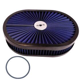 Se-1202bl Seaeagles 12 Inch X2 Oval High Flow Air Cleaner Filter Assembly 5-1/8 Carb Neck With Flow-thr