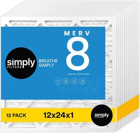 Simply 313019073065 12 X 24 1 Merv 8 Mpr 600 Pleated Furnace Air Filter 6-pack