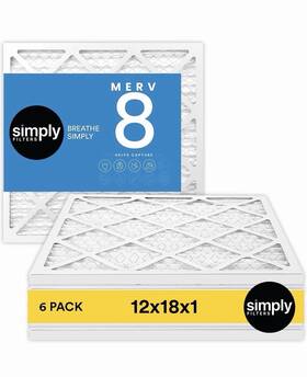 Simply 638126022097 6 Pack New Sealed Breathe Filters 12x18x1 Merv 8 Air Filter