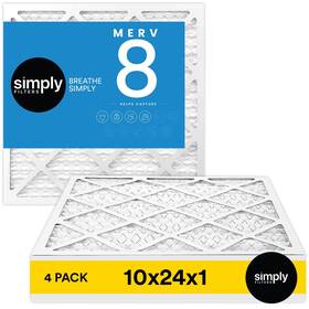 Simply 810091189757 By Mervfilters 10x24x1 8 Mpr 600 Air Filter 4 Pack - Actual Size 9.75 Inch X2
