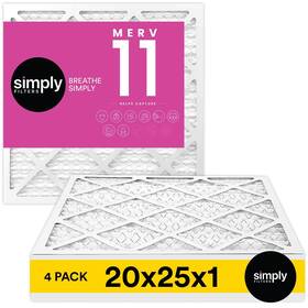 Simply 810133781796 By Mervfilters 20x25x1 Merv 11 Mpr 1000 Air Filter 4 Pack - Actual Size 1