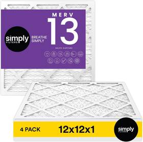 Simply 810133787392 12x12x1 Air Filter 13 Mpr 1500 4 Pack For Home Ac Furnace And Hvac Actual