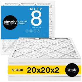 Simply 810133787552 20x20x2 Air Filter 8 Mpr 600 6 Pack For Home Ac Furnace And Hvac Actual Si