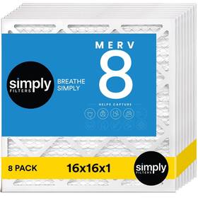 Simply 810133787781 16x16x1 Air Filter Merv 8 Mpr 600 Pack For Home Ac Furnace And Hva