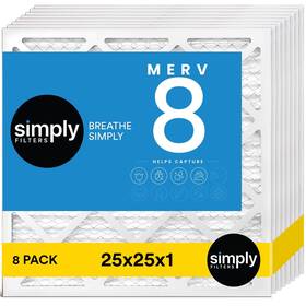 Simply 810133788023 25x25x1 Air Filter 8 Mpr 600 Pack For Home Ac Furnace And Hvac Actual Si