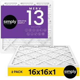 Simply 810133789877 16x16x1 Air Filter 13 Mpr 1500 2 Pack Furnace For Hvac Actual