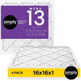 Simply 810133789884 16x16x1 Air Filter 13 Mpr 1500 4 Pack For Home Ac Furnace And Hvac Actual