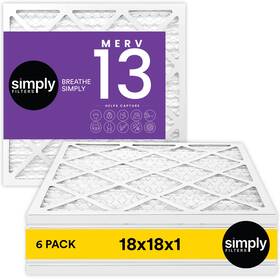 Simply 840440201014 18x18x1 Air Filter 13 Mpr 1500 6 Pack For Home Ac Furnace And Hvac Actual