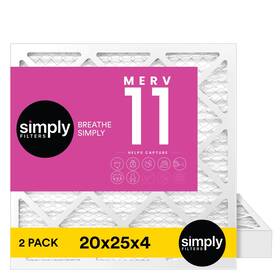 Simply 840440236177 20x25x4 Air Filter Merv 11 2 Pack Furnace For Actual Size 19.5