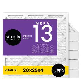 Simply 840440236252 20x25x4 Air Filter Merv 13 6 Pack Furnace For Hvac Actua