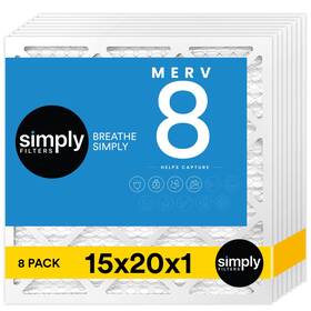 S-08-08-15201 Simply 15x20x1 Air Filter Merv 8 Mpr 600 Pack For Ac Furnace Hvac Dust Allergy C