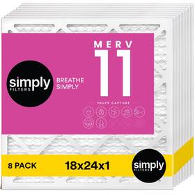 S-11-08-18241 Simply 18x24x1 Air Filter 11 Mpr 1000 8 Pack For Home Ac Furnace And Hvac Actual