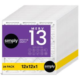 S-13-24-12121 Simply 12x12x1 Air Filter Merv 13 Mpr 1500 24 Pack For Home Ac Furnace And Hvac