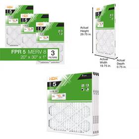 Standard Pleated 744759898395 20 X 30 1 Air Filter Fpr 5 3-pack Filters Replacement