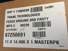 97250691 Trane Technoligies Ac Filters Ref 11 X 14.906 1 Lot 5 Pcs