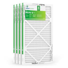 Trightfilters 745278647266 14x25x1 Air Filter 4 Pack 8 Pleated Dust Defense Filters Conditioner