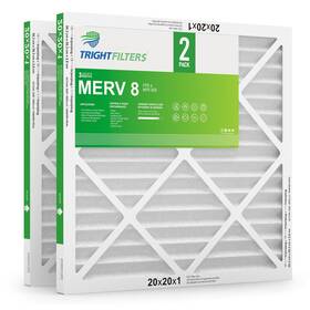 Trightfilters 745278647280 2 Pack 20x20x1 Air Filter Durable Merv 8 Pleated Home Hvac Ac
