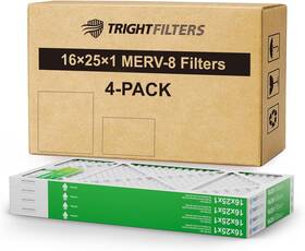 Trightfilters 745278647303 16x25x1 Air Filter 4 Pack Merv 8 Pleated Dust Defense Filters Replacement A