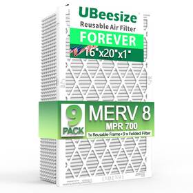 Ubeesize 840322301313 Air Filter 16x20x1 9-pack 8 Mpr 700 Ac/hvac Furnace Filters Deep Pleate