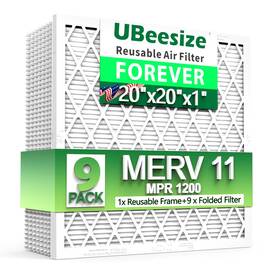 Ubeesize 840322302778 Air Filter 20x20x1 9-pack 11 Mpr 1200 Ac/hvac Deep Pleated Clean Act