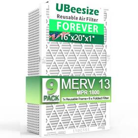 Ubeesize 840322302792 Air Filter 16x20x1 9-pack 13 Mpr 1800 Ac/hvac Deep Pleated Cleaner