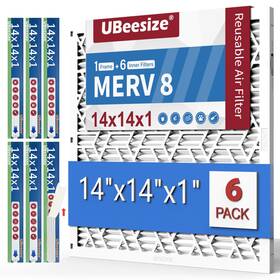 Ubeesize 840322303270 Air Filter 14x14x1 6-pack Merv 8 Mpr 700 Ac/hvac Furnace Filters Deep Plea
