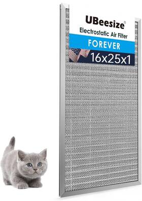 Ubeesize 840322303751 16x25x1 Reusable Electrostatic Air Filter Hvac Ac Furnace Merv 8 Washable