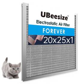 Ubeesize 840322303775 20x25x1 Reusable Electrostatic Air Filter Hvac Ac Furnace 8 Washable