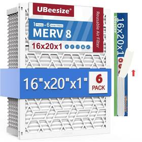 Ubeesize 840322304543 16x20x1 Air Filter 6-pack Upgrade Ac/hvac/furnace 8 Mpr 700 Easy To C