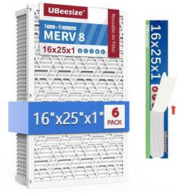 Ubeesize 840322304550 16x25x1 Air Filter 6-pack Upgrade Ac/hvac/furnace 8 Mpr 700 Easy To C
