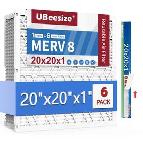 Ubeesize 840322304567 20x20x1 Air Filter 6-pack Upgrade Ac/hvac/furnace 8 Mpr 700 Easy To C