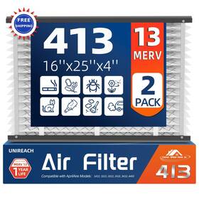4400 Unireach 797387761432 2 Pack 413 Replacement Air Filter Merv 13 Compatible With Aprilaire Models