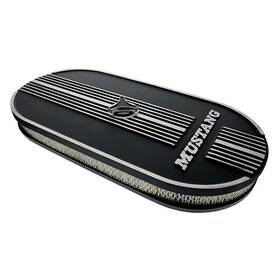 110293 United Pacific 072017959473 Oval Aluminum Air Cleaner With Mustang Logo For Dual 4 Barrel Carburetor