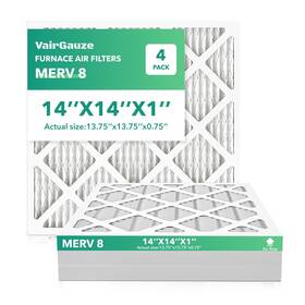 Vairgauze 762736384594 14x14x1 Air Filter 4 Pack 8 Mpr 600 Pleated Hvac Ac Furnace Dust Defense