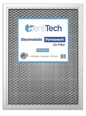 Cm-vt-eaf14201 Venti Tech 14x20x1 Washable Electrostatic Air Filter. Reusable Hvac And Furnace Filter